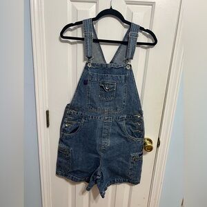 Vintage No Excuses Denim Jean Bib Overalls Shortalls Army Women Shorts Small
